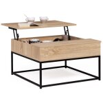 Idmarket - table basse plateau relevable carrée detroit design industriel Idmarket - table basse plateau relevable carrée detroit design industriel