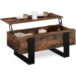 Idmarket - table basse plateau relevable rectangulaire phoenix bois effet vieilli et noir Idmarket - table basse plateau relevable rectangulaire phoenix bois effet vieilli et noir