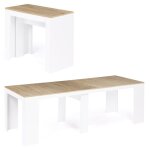 Idmarket - table console extensible orlando 10 personnes 235 cm bois blanc et façon hêtre Idmarket - table console extensible orlando 10 personnes 235 cm bois blanc et façon hêtre