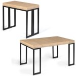 Idmarket - table console extensible toronto 6 personnes 140 cm design industriel