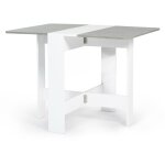 Idmarket - table console pliable edi 2 - 4 personnes blanche plateau effet bton 103 x 76 cm
