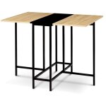 Idmarket - table console pliable edi 2 - 4 personnes faon htre et noir design industriel 103 x 76 cm ...