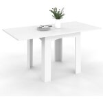 Idmarket - table  manger extensible rectangle dona 4 - 8 personnes blanche 80 - 160 cm