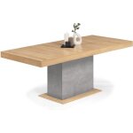 Idmarket - table  manger extensible rectangle eden 6 - 10 personnes bois et effet bton 160 - 200 cm ...
