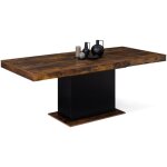 Idmarket - table � manger extensible rectangle eden 6 - 10 personnes bois effet vieilli et noir 160 - ...