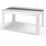 Idmarket - table � manger rectangle georgia 6 personnes blanche et grise 140 x 90 cm