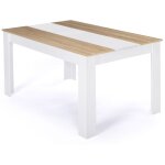 Idmarket - table  manger rectangle georgia 8 personnes blanche et imitation htre 160 x 90 cm