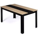 Idmarket - table à manger rectangle georgia 8 personnes noire et imitation hêtre 160 x 90 cm Idmarket - table à manger rectangle georgia 8 personnes noire et imitation hêtre 160 x 90 cm