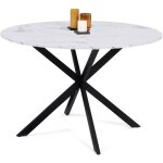 Idmarket - table à manger ronde alix 6 personnes pied araignée noir et plateau effet marbre blanc alaska ... Idmarket - table à manger ronde alix 6 personnes pied araignée noir et plateau effet marbre blanc alaska ...
