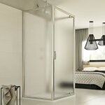 Idralite - cabine de douche en forme u pivotante verre opaque h 198 mod. cristal trio 1 porte 90x100x90 ...