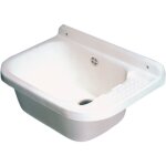 Idralite - lavabo suspendu en polypropyle'ne pilozzo cm55x35x24 avec siphon et bouchons de support