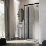 Idralite - parois cabine de douche angulaire avec easy - clean h 200 verre transparent 8 mm mod. prime ...