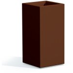 Idralite - pot de fleurs carr� jardini�re en r�sine h 80 mod. cube top 40x40 marron