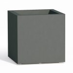 Idralite - pot de fleurs carr en rsine h 40 mod. cube 40x40 cm gris