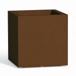 Idralite - pot de fleurs carr en rsine h 40 mod. cube 40x40 cm marron