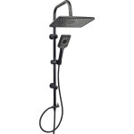 Colonne de douche avec douche de t�te cm. 20x30 + douchette noir mat