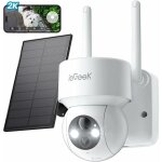 2k camra surveillance wifi extrieure sans fil solaire, 360ptz, vision nocturne couleur, ai / pir dtection ...