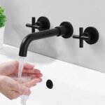 Ikodmrobinet de lavabo mural, rotatif  360, double poigne contrle, 3 trous de montage mural encastr, ...