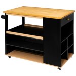 5five simply smart - ilot de cuisine à roulettes bois noir - 5five 5five simply smart - ilot de cuisine à roulettes bois noir - 5five