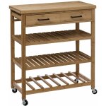 lot  roulettes en bambou linha, bibliothque mobile avec comptoir et tiroirs
