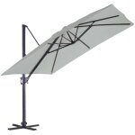 Imagin - parasol en aluminium  pied dport de 3 x 3 m gris perle 3 m