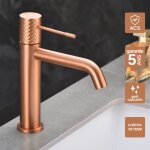 Imex products - robinet mitigeur de lavabo anti - calcaire bec bas or rose imex genova bdg053 - 1orc