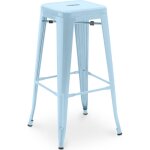 Privatefloor - tabouret de bar - design industriel - 76cm - nouvelle �dition - stylix bleu clair