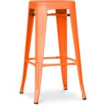 Tabouret de bar - design industriel - 76cm - nouvelle �dition - stylix orange