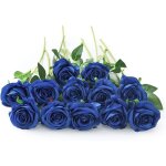 Ineasicer - lot de 10 roses artificielles en soie pour décoration d'intérieur bleu Ineasicer - lot de 10 roses artificielles en soie pour décoration d'intérieur bleu