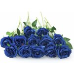 Ineasicer - lot de 10 roses artificielles en soie pour dcoration d'intrieur bleu