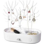Ineasicer arbre porte bijoux avec tiroirs, support bijoux en plastique, deer pr�sentoir � bijoux pour ...