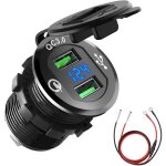 Ineasicer - chargeur usb moto qc3. 0 usb prise voiture charge rapide pour 12v 24v voiture bateau moto ...
