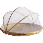 Ineasicer - cloche alimentaire en bambou tiss anti - moustique, cloche alimentaire pliable, panier  ...