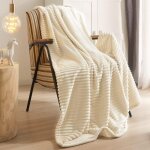 Ineasicer couverture plaid 100 x 150 cm crme flanelle velours jet housse de lit canap chambre sofa ...