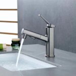 Ineasicer - robinet salle de bain gris avec douchette extractible, robinet mitigeur lavabo 3 modes d'écoulemen ... Ineasicer - robinet salle de bain gris avec douchette extractible, robinet mitigeur lavabo 3 modes d'écoulemen ...