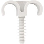 Ing fixations - collier cheville plastique blanc double - tube diam�tre 22 mm - vendu par 100 - fix - ...