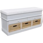 Nova - inlife banc d'entrée et de rangement avec coussin 2 tiroirs blanc Nova - inlife banc d'entrée et de rangement avec coussin 2 tiroirs blanc