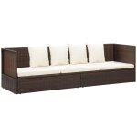 Doc&et - inlife canap de jardin et coussin et oreillers rsine tresse marron