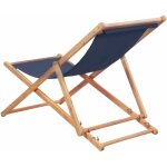 Inlife chaise pliable de plage tissu et cadre en bois bleu