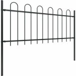 Clture de jardin avec dessus en cerceau acier 1, 7 m noir - inlife