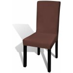 Hommoo - inlife housse de chaise droite extensible 6 pcs marron