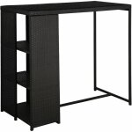 Inlife meuble de bar de jardin 5 pcs et coussins r�sine tress�e noir