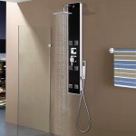 Panneau de douche verre 18 x 42, 1 x 120 cm noir - inlife