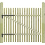 Inlife - portail de jardin en piquets bois de pin imprgn 100x100 cm