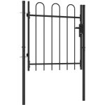 Inlife portillon simple porte avec dessus arqu� acier 1x1 m noir