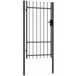 Portillon simple porte avec dessus � pointe acier 1x1, 75 m noir - inlife