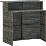 Inlife table de bar de jardin gris 120x55x110 cm rsine tresse