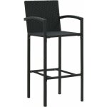 Doc&et - inlife tabourets de bar 4 pcs noir rsine tresse