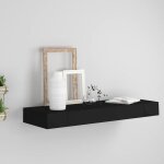 Youthup - inlife tagre murale flottante avec tiroir noir 80x25x8 cm