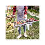Barbecue au charbon de bois pliable en acier inoxydable exelq innovagoods
